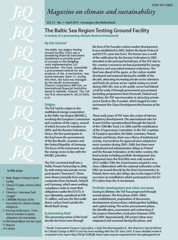JIQ magazine April 2015 front page